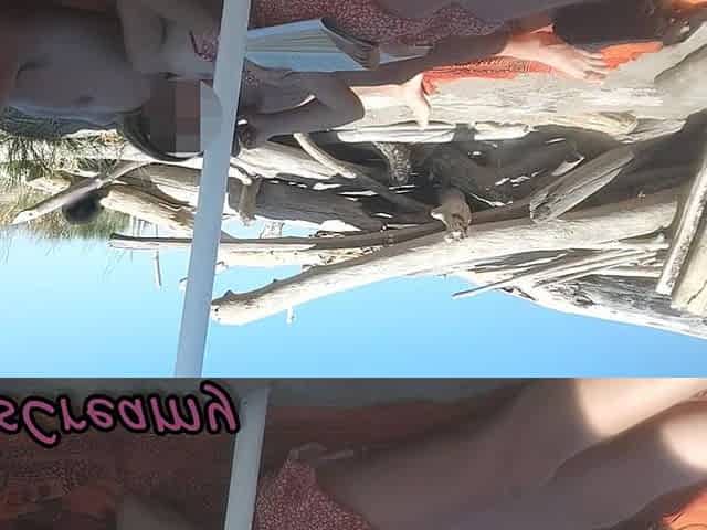 Risky Outdoor Handjob! Teacher Gives Her Student a Handjob on a Nude Beach!