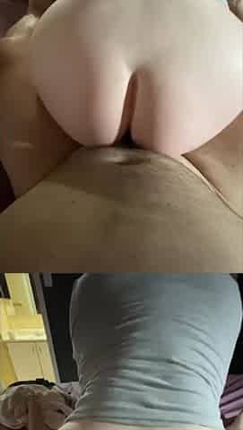 Giant butt bounces on large shlong