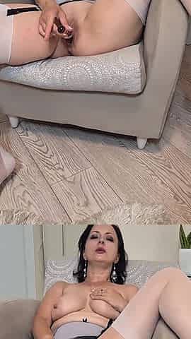 Orgasm in White Nylon Stockings in 4K Part 2