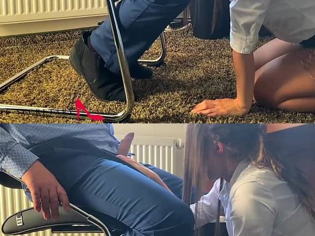 my intimate secretary giving the boss a oral-job beneath the desk