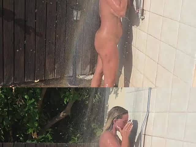 Neighbor Fuck! Outdoor Shower Ends Under the Pavilion!