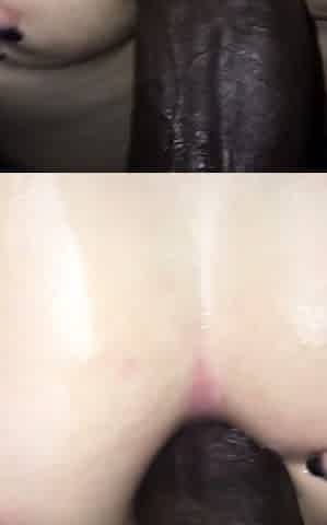 Naughty amateur interracial anal