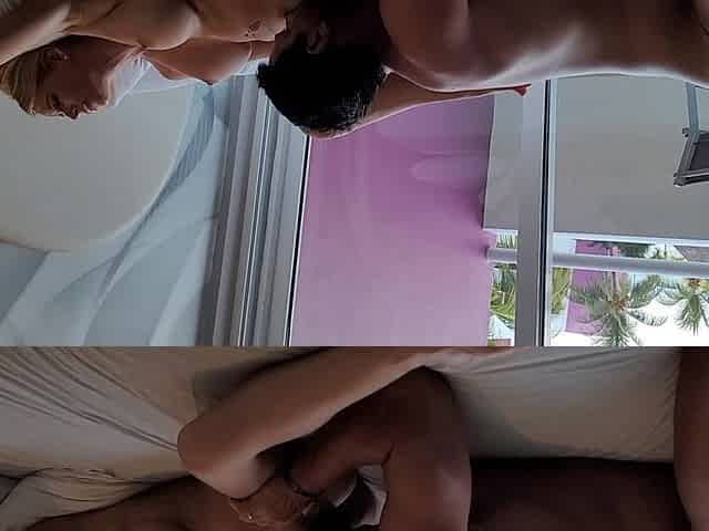 Crowd Cheers for Balcony Fuck