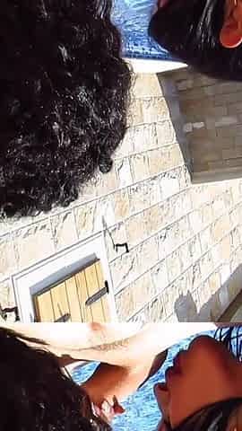 Insane Outdoor Jacuzzi Threesome with Hot Ebony and Hot Latina Bella Diosa and Kiki Minaj