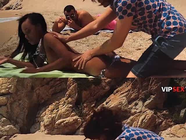 Public Beach Bang: Slender Black Vagina Pounded in Missionary as Waves Crash