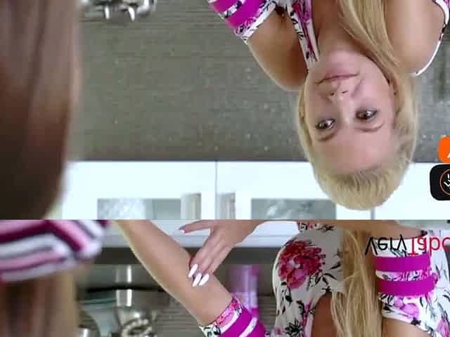 Young platinum-blonde stepdaughter takes over for her