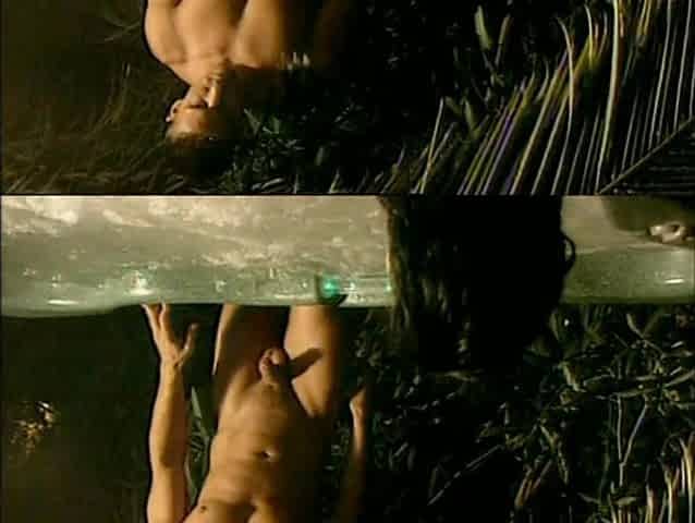 Romantic outdoor hawt tub bang with monster wang