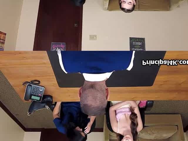 Bj loving coed shares principals knob