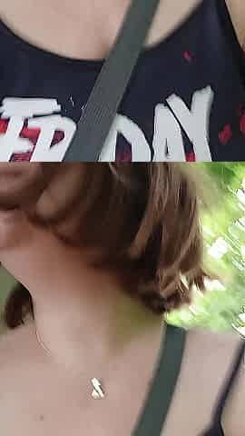 Peeing behind a truck
