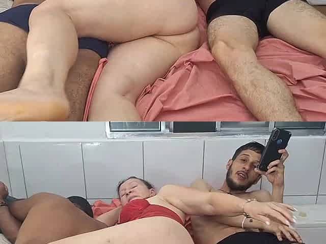 I end up sharing the couch with my spouse and his stepson, and his stepson inadvertently gives me anal invasion.