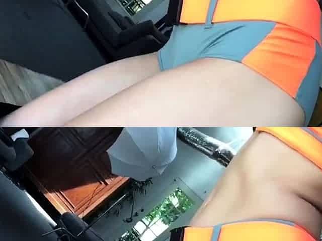 Blonde milf spreading her legs for masturbating