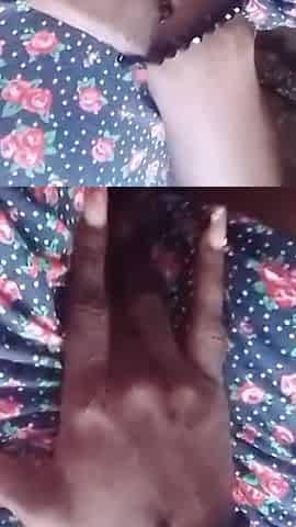 Flashing My Tits Fingering My Hairy Pussy Outdoors