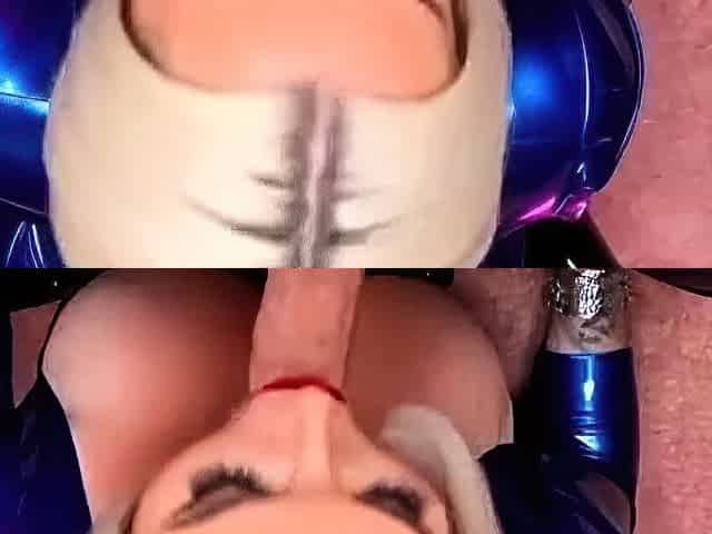 Lapdance and blowjob made by BIG boobs blonde