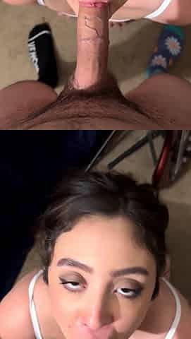 Amateur teen blowjob and cumshot from a guy