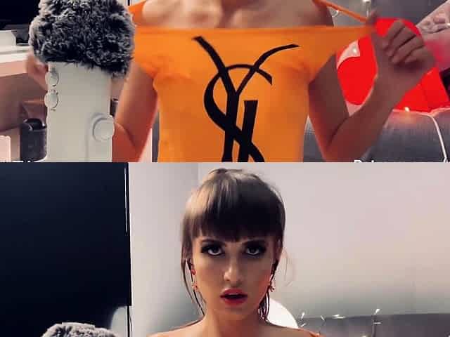 Cute amateur brunette naughty in solo jerking show on camera