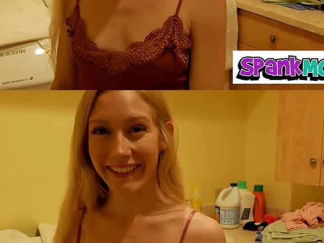 Cute blonde stepdaughter sucks on my dick real nice and sloppy