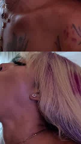 Sexy Light Skin Ebony Swallows My Cum Load