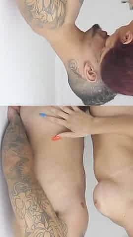 Red-haired army woman has sex with fired soldier