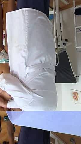 Gyno examination of blonde mature woman