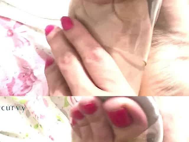 Clear heels sucking and showing feet with Carlycurvy!