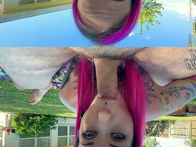 Backyard Blowjob