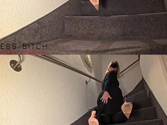 Business Woman in Sexy Nylon and Heels Taken by Boss Cock on Stairs After Work - Business-bitch