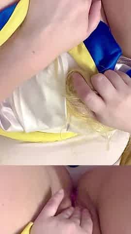 Sailor Moon Rubs Clit in Bathtub