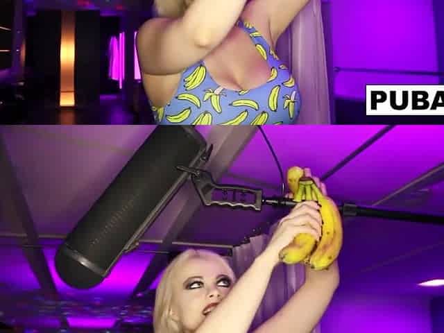 Nadia White : Nadia White stuffs her hungry holes with very ripe bananas!