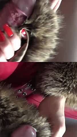 Fur Tease & Red Lips the Art of Glossy Seamed Seduction #921