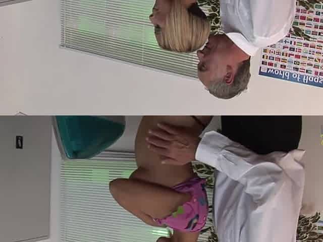 Doctor and a police officer having pleasure with 2 blondes, Romana Ryder and Natali Dirossa
