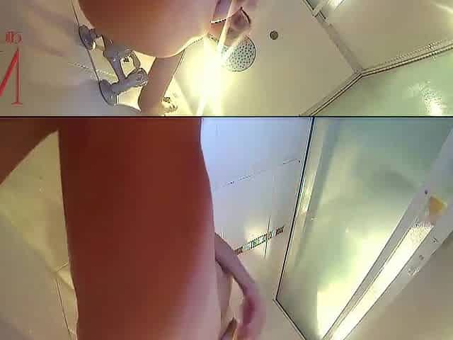 Voyeur camera in the shower room. Shave vagina. stripped cutie in the shower room.