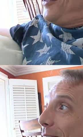 Brunette teen gets facial from older guy