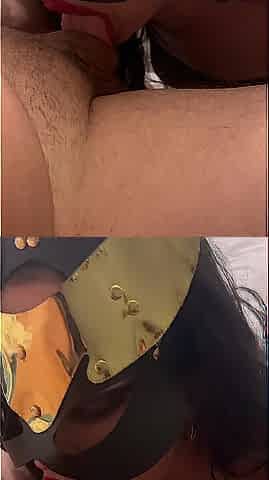 Most good Oral sex of Hot Gal MaskedMusexx