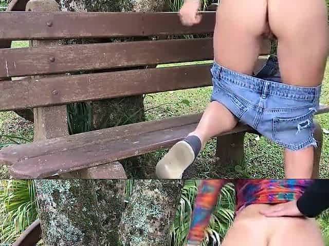 The mother i'd like to fuck suddenly felt a jock in her butt, but it was also late. Anal creampie in the park.