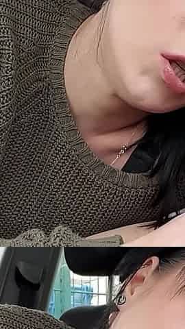 German Girlfriend Give Date a Blowjob at Car and Swallow While Boyfriend Wait Upstairs