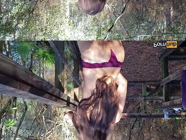 Exposed & Despairing Standing Pee on Public Nature Trail Bridge