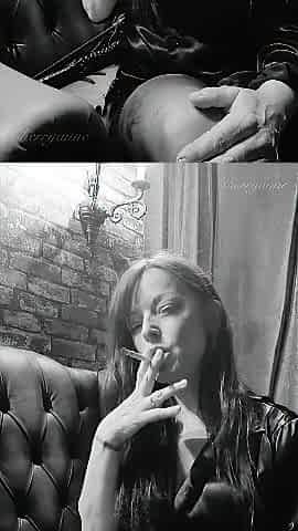 Ebony and white smokin' queen