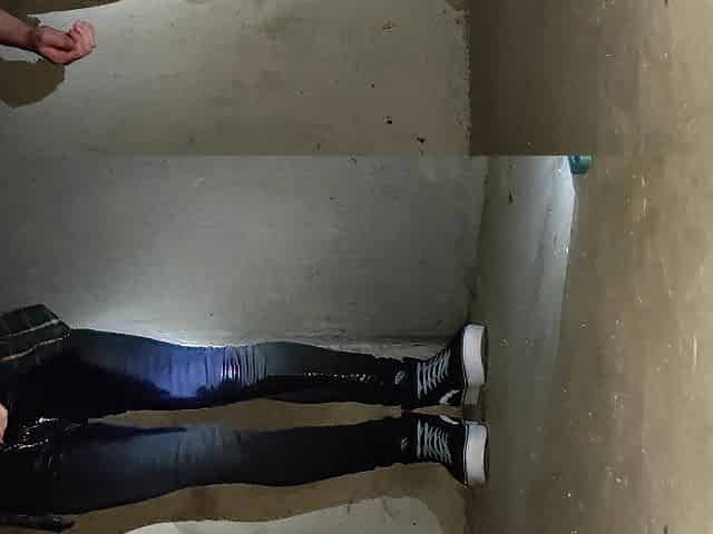 Rewetting My Slim Jeans And Vans In Parking Lot