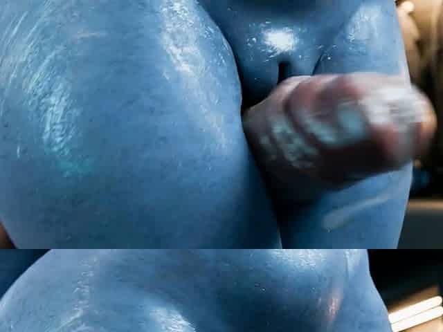 Blue Skinned Futa Gets Pounded by Massive Cock in Shower