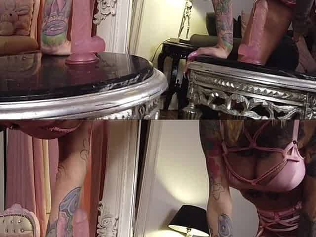 Riding a Dildo in Hot Lingerie