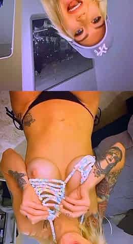 Blonde With Natural Big Boobs Loves Putting A Toy In Her