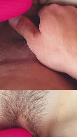 Baby Loves Lots of Pleasure at Once, She Jerks off Her Clit with a Vibrator While I Fuck Her.