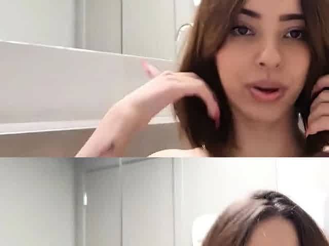 Brazilian Babe's Orgasm in Hotel Bathroom Solo JOI Video