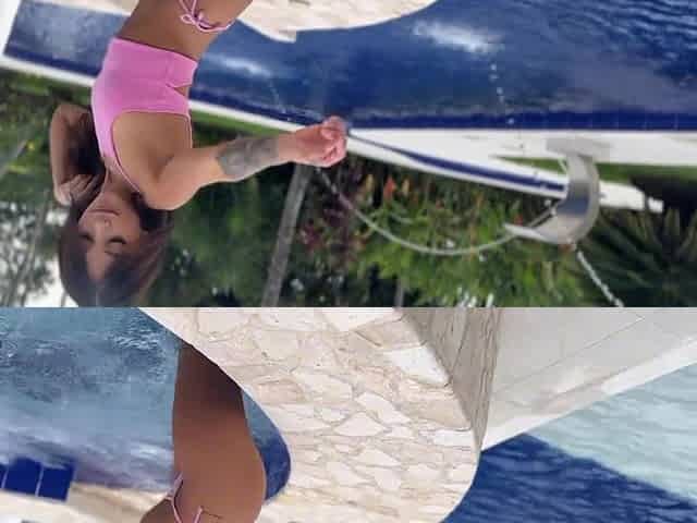 Slim Teen Latina Beauty Gets Facialized After Hot Sex In the Outdoor Swimming Pool