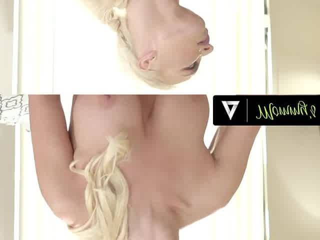 Horny, hung stud catches his smokin' hot, busty stepmom undressing