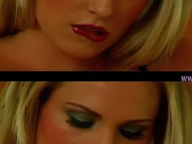 Breasty Blond in Ebony Underware and Nylons Banged Hard by