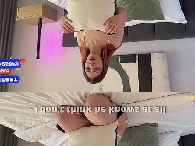 Stepbrother walked into my room and banged me during a livecam stream. Meaty climax