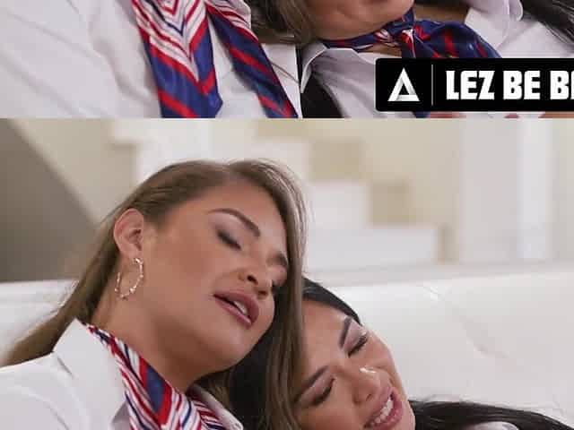 LEZ BE BAD - Flight Attendants Gizelle Blanco & Scarlett Alexis Have WILD RAW SEX Between two Flights