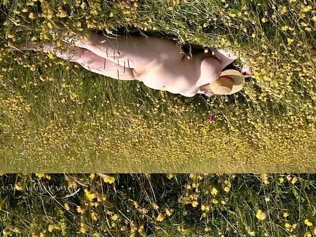 Super sexy blonde Rose goes solo outdoors