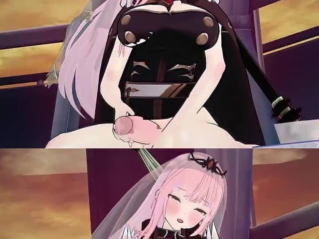 ãMori CalliopeãMori CalliopeJust cums with hermaphrodite masturbation